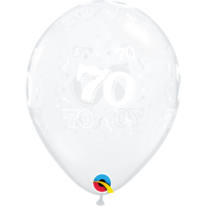 Latexballon - Motiv Zahl 70. transparent