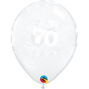 Latexballon - Motiv Zahl 70. transparent