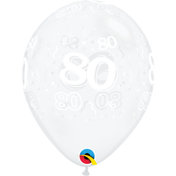 Latexballon Motiv Zahl 80, transparent
