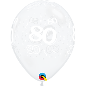 Latexballon - Motiv Zahl 80, transparent