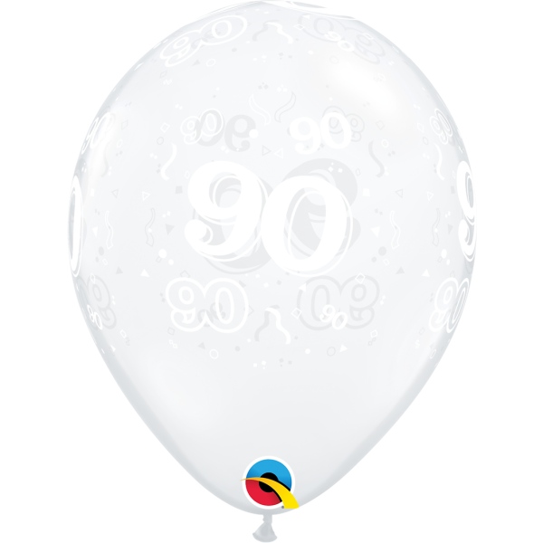 Latexballon - Motiv Zahl 90, transparent
