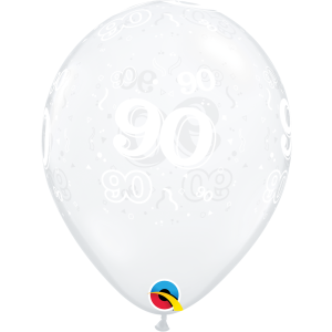 Latexballon - Motiv Zahl 90, transparent