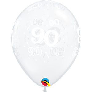 Latexballon - Motiv Zahl 90, transparent