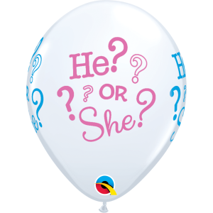 Latexballon - Motiv He or She - S/Latex - 28 cm/0,02 m³