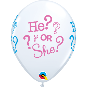 Latexballon - Motiv He or She - S / Latex - 28 cm / 0,02...