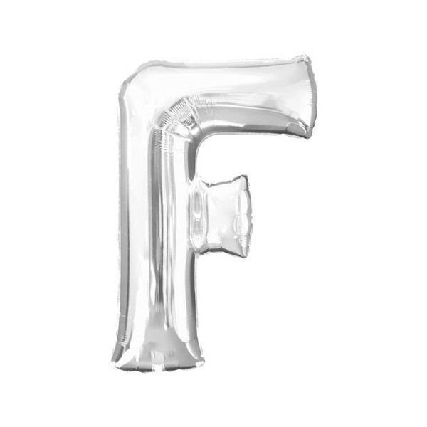 Folienballon - Buchstabe F - Silber - XXL - 86 cm / 0,07 m³
