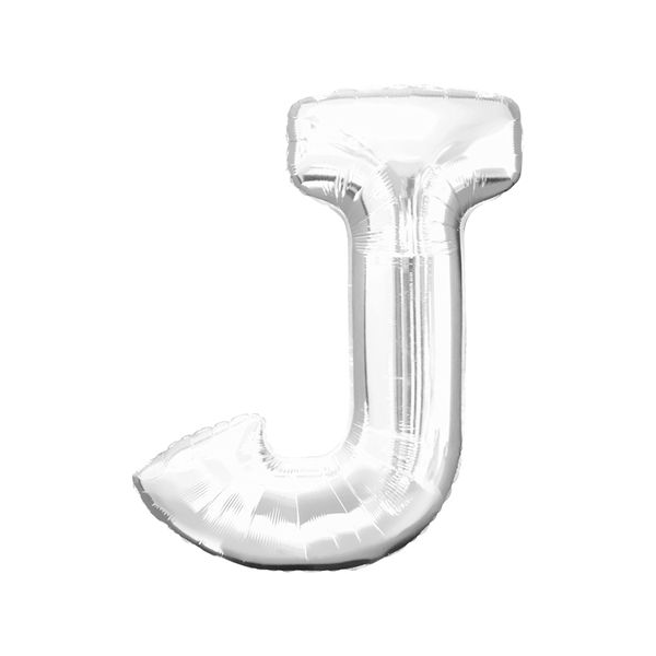Folienballon - Buchstabe J - Silber - XXL - 86 cm / 0,07...