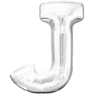 Folienballon - Buchstabe J - Silber - XXL - 86 cm / 0,07...