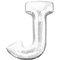 Folienballon - Buchstabe J - Silber - XXL - 86 cm / 0,07 m³