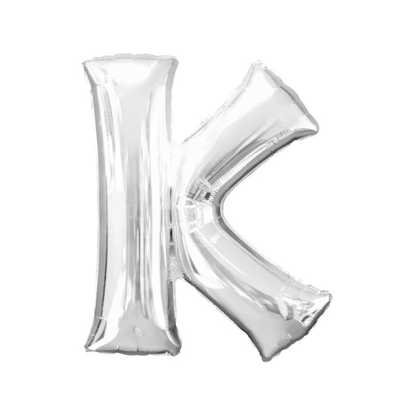 Folienballon - Buchstabe K - Silber - XXL - 86 cm / 0,07...