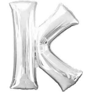 Ballon XXL Buchstabe K Silber