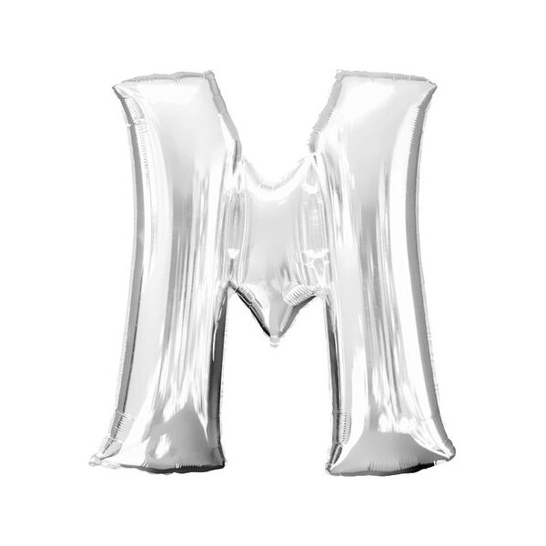 Folienballon - Buchstabe M - Silber - XXL - 86 cm / 0,07 m³