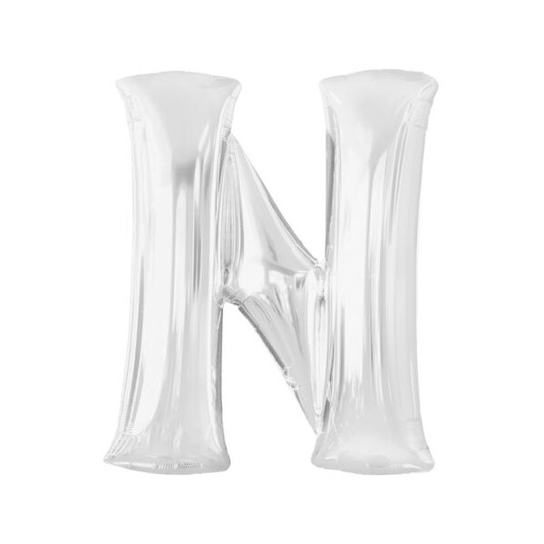 Folienballon - Buchstabe N - Silber - XXL - 86 cm / 0,07 m³