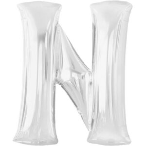 Folienballon - Buchstabe N - Silber - XXL - 86 cm / 0,07...