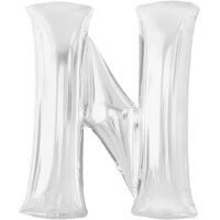 Folienballon - Buchstabe N - Silber - XXL - 86 cm / 0,07 m³