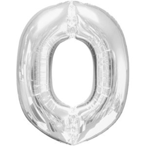 Ballon Buchstabe O Silber - XXL/Folie - 86cm/0,07m³