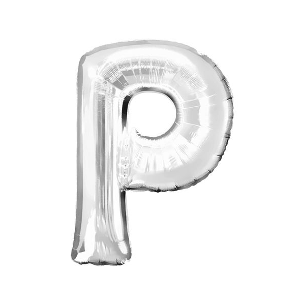 Folienballon - Buchstabe P - Silber - XXL - 86 cm / 0,07...