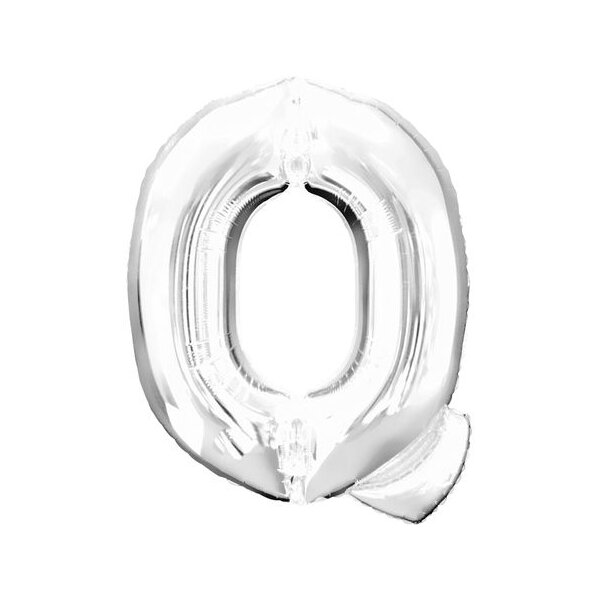 Folienballon - Buchstabe Q - Silber - XXL - 86 cm / 0,07 m³