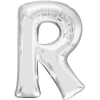 Folienballon - Buchstabe R - Silber - XXL - 86 cm / 0,07 m³