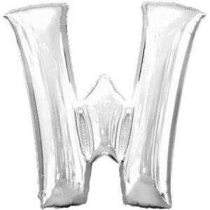 Folienballon - Buchstabe W - Silber - XXL - 86 cm / 0,07...