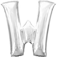 Folienballon - Buchstabe W - Silber - XXL - 86 cm / 0,07 m³