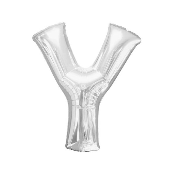 Folienballon - Buchstabe Y - Silber - XXL - 86 cm / 0,07 m³