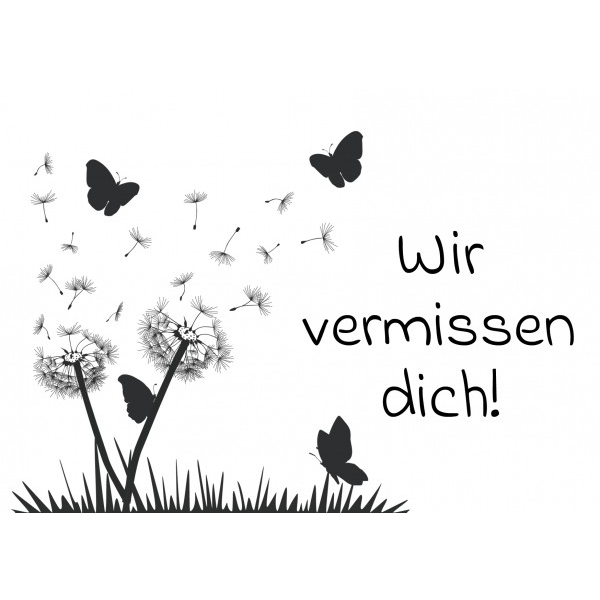 Ballonflugkarte Wir vermissen Dich