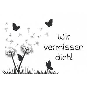 Ballonflugkarte Wir vermissen Dich