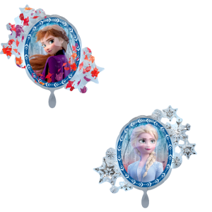 Folienballon - Figur Frozen II Spiegelbild von Anna und Elsa - XXL - 76 x 66cm /0,07m&sup3;