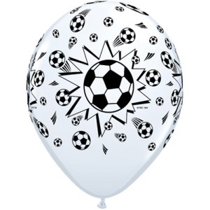 Motivballon wei&szlig; mit Fussball Motive (6)