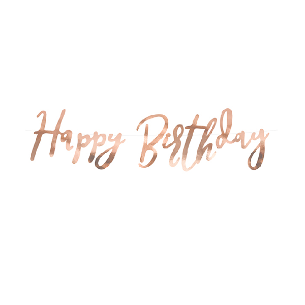 Girlande - Happy Birthday rosegold - 62 cm x 16,5 cm