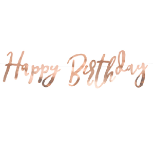 Girlande - Happy Birthday rosegold - 62 cm x 16,5 cm