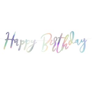 Girlande - Happy Birthday - iridescent