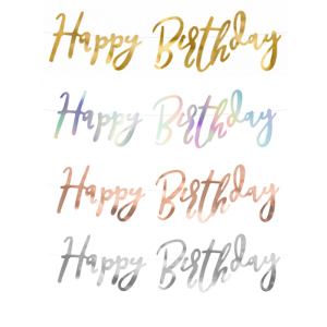 Girlande - Happy Birthday - 62 cm x 16,5 cm