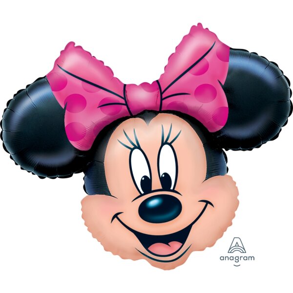 Folienballon - Figur Minnie Maus Kopf - XXL - 53 cm / 0,07 m³