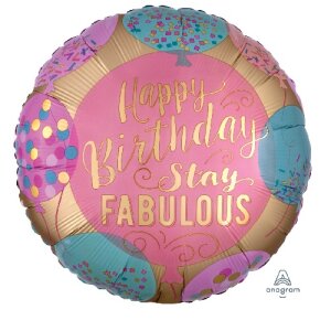 Folienballon - Motiv Happy Birthday Stay Fabulous - S -...