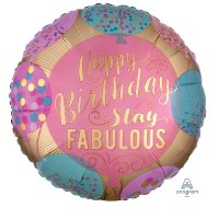 Folienballon - Motiv Happy Birthday Stay Fabulous - S - 45cm/0,02m³