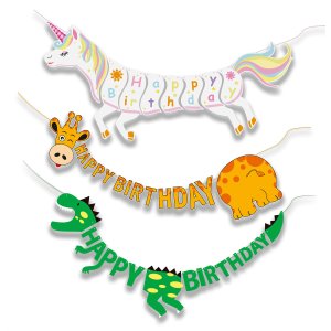 Girlande Happy Birthday 2,55 m Tiermotive