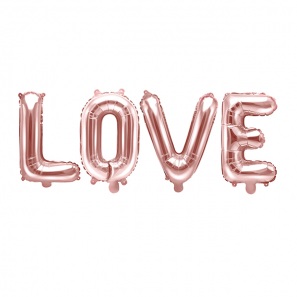 Ballon Buchstaben-Set LOVE rosegold