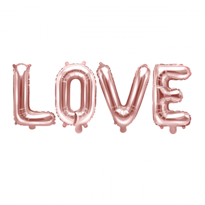 Ballon Schriftzug - LOVE, 40cm - Rosegold - luft...