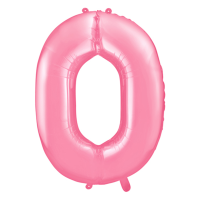 Folienballon - Zahl 0 Rosa - XXL - 86 cm / 0,07 m³