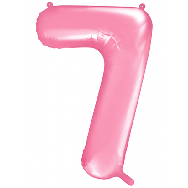 Folienballon - Zahl 7 Rosa - XXL - 86 cm / 0,07 m³