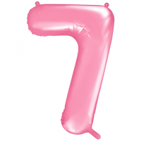 Folienballon - Zahl 7 Rosa - XXL - 86 cm / 0,07 m³