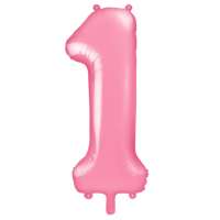 Folienballon - Zahl 1 Rosa - XXL - 86 cm / 0,07 m³