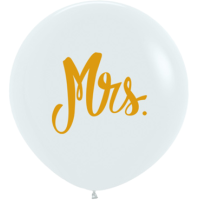 Explosionsballon XL - Mrs wei&szlig;/gold