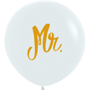 Explosionsballon XL - Mr. wei&szlig;/gold