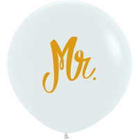 Explosionsballon XL - Mr. wei&szlig;/gold