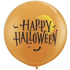 Latexballon - Motiv Happy Halloween, orange - XXXL/Latex...