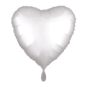 Folienballon - Herz Weiß Satin - S - 45 cm / 0,02...