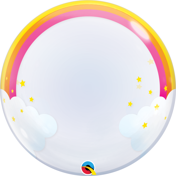 Ballon Rainbow Clouds - XL/Stretchfolie/Deco Bubble -...